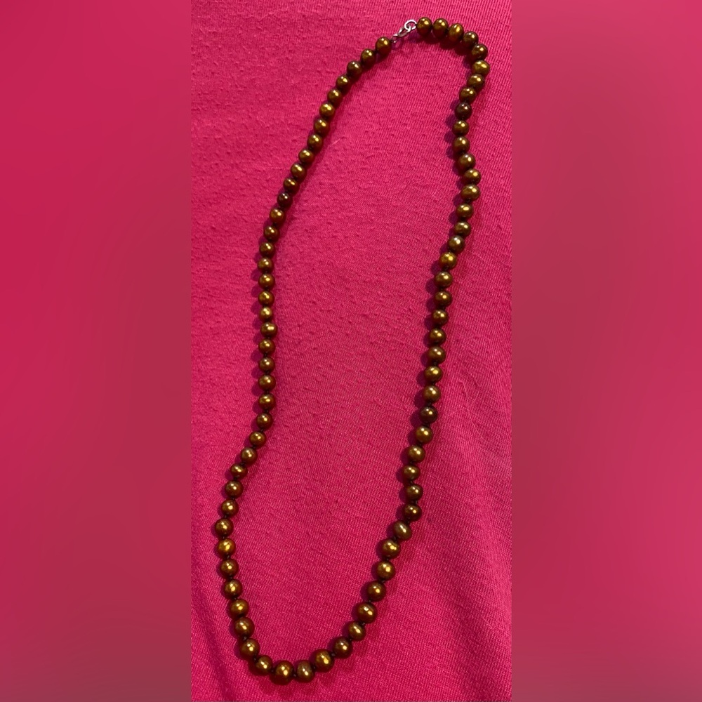 SHOJ Bronze Round Freshwater Pearl Necklace